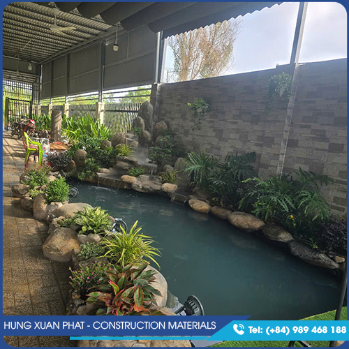 Koi pond construction