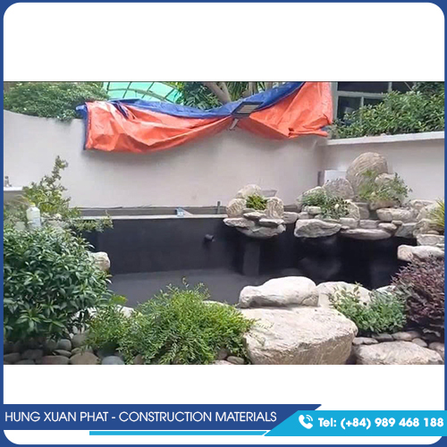 Koi pond construction